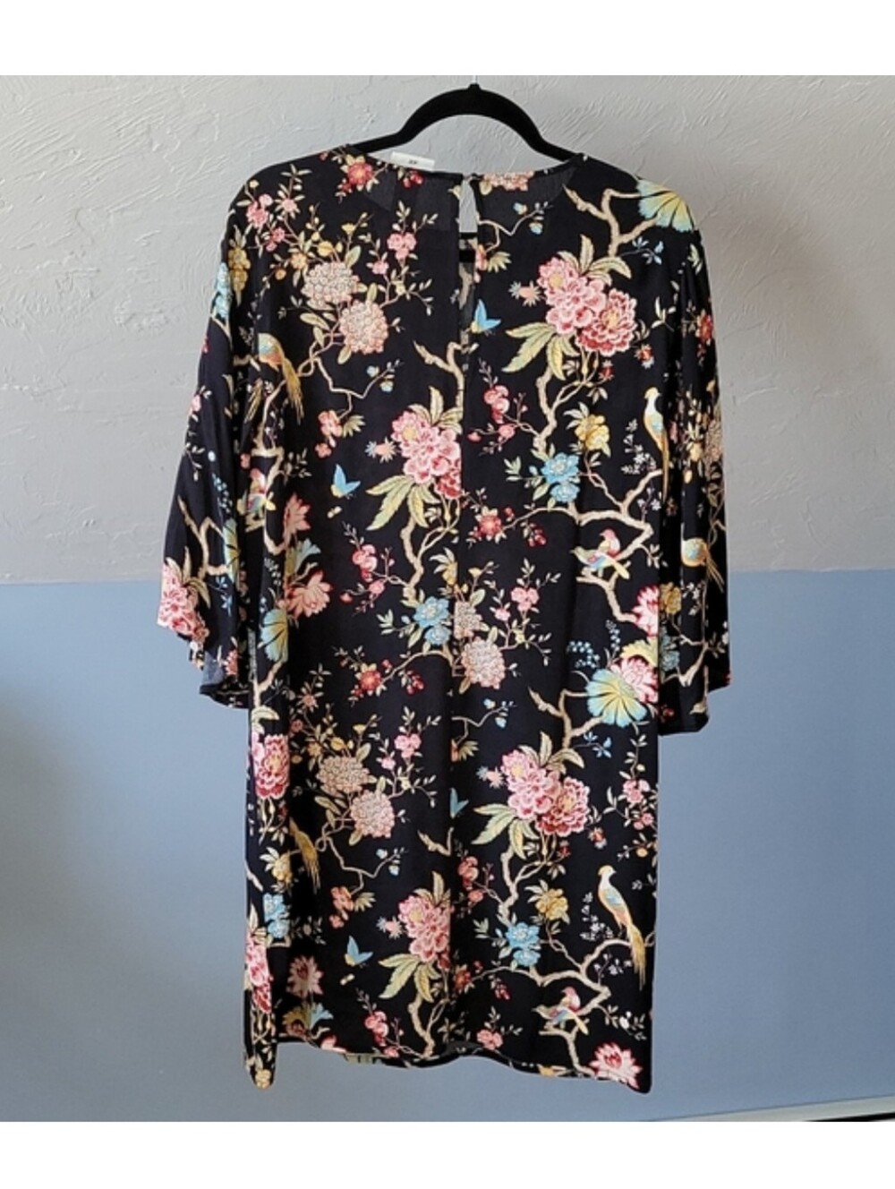 H&M Black Floral & Bird Print Dress